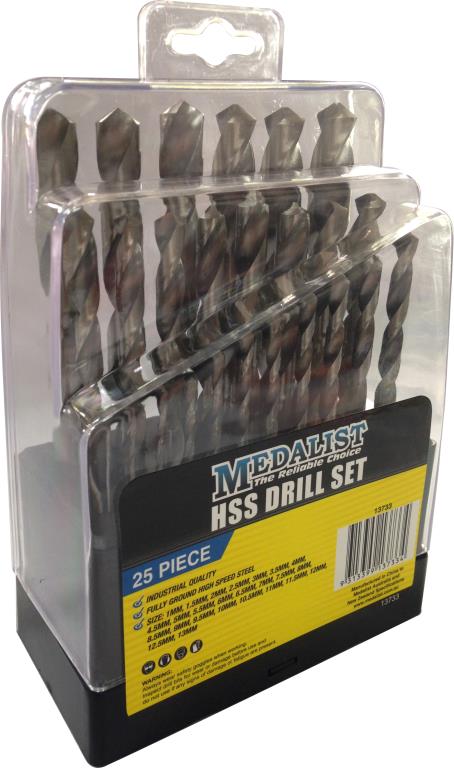 25Pce 1-13mm Drill Bit Set 13733 by Medalist