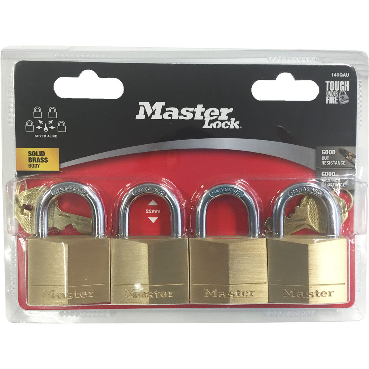 Master Lock 40mm Diamond Brass Padlock With 22mm Shackle
