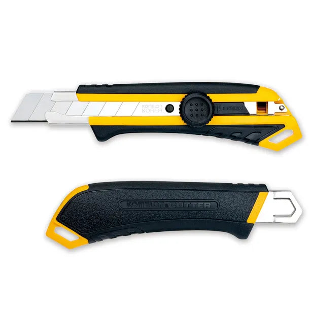 18mm Wheel Lock Retractable Plastic & Rubber Handle Snap Knife - LRGW5 by Komelon