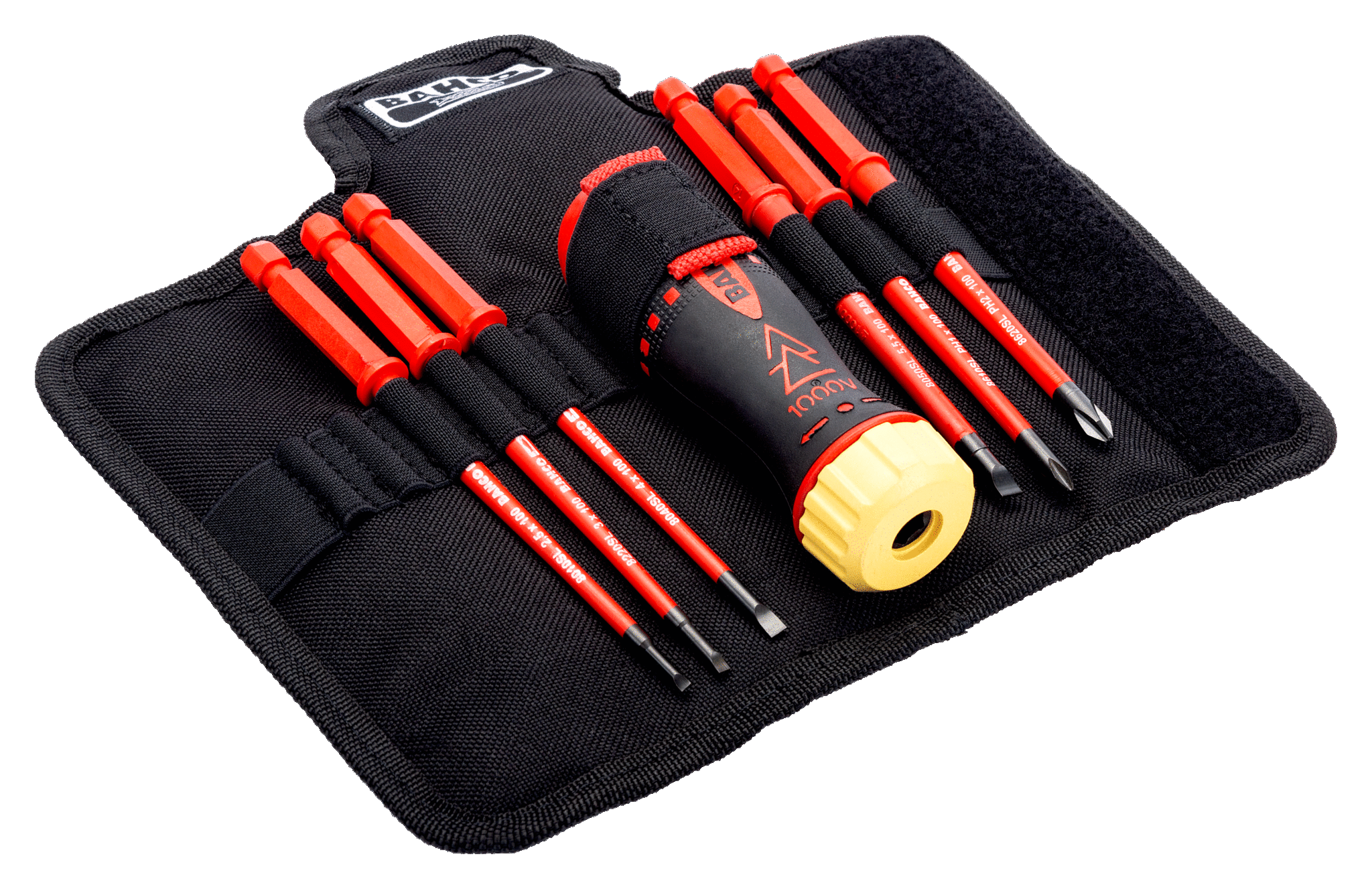Insulated Ratcheting Screwdriver with Slotted and Phillips Interchangeable Blades Set, 6Pce - 808061 by Bahco