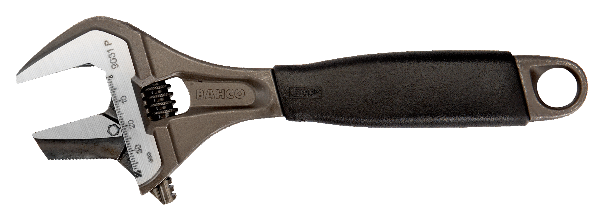 Reversible Extra Wide Opening Jaw Adjustable Wrench with Rubber Handle - 9031P by Bahco