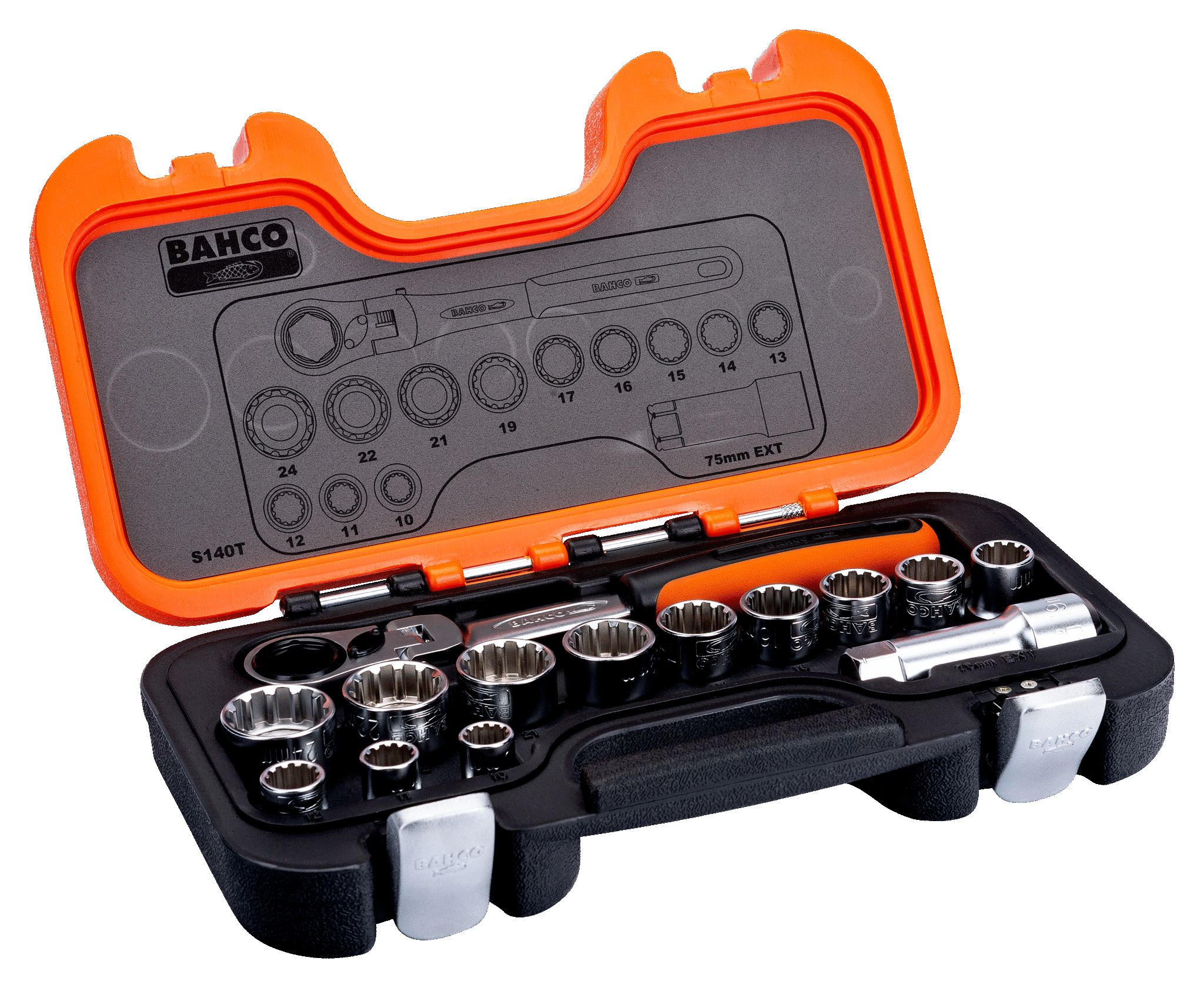 Bahco 14Pce Go-Through Socket Set S140T
