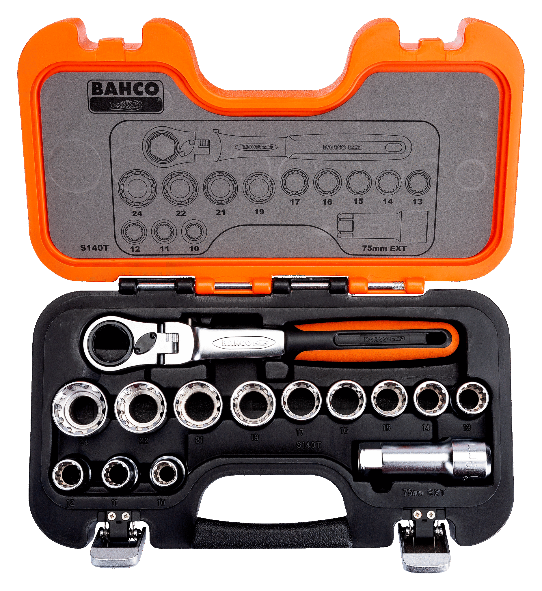 Bahco 14Pce Go-Through Socket Set S140T