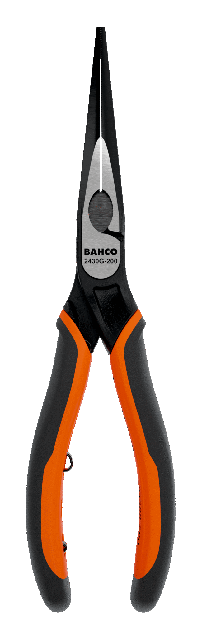 ERGO™ Long Snipe Nose Pliers with Self-Opening Dual-Component Handles and Phosphate Finish - 2430-G-160 by Bahco