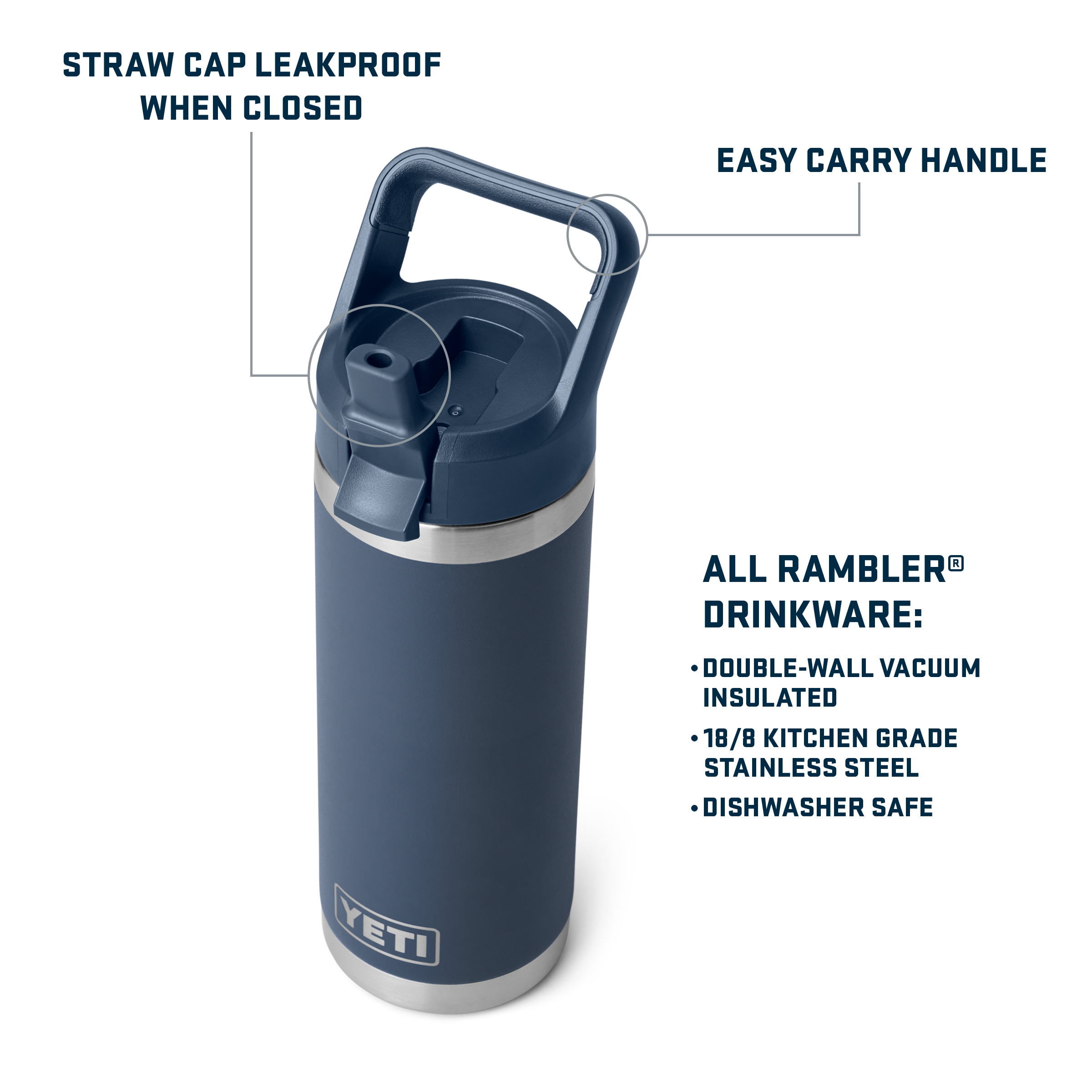 YETI Rambler® 18 oz (532 ML) Straw Bottle 21071503590