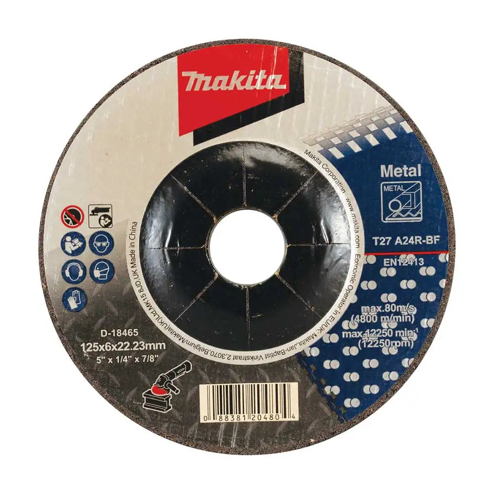 Makita 125x6x22.23mm Metal Grinding Disc 20 Pack D-18465-20