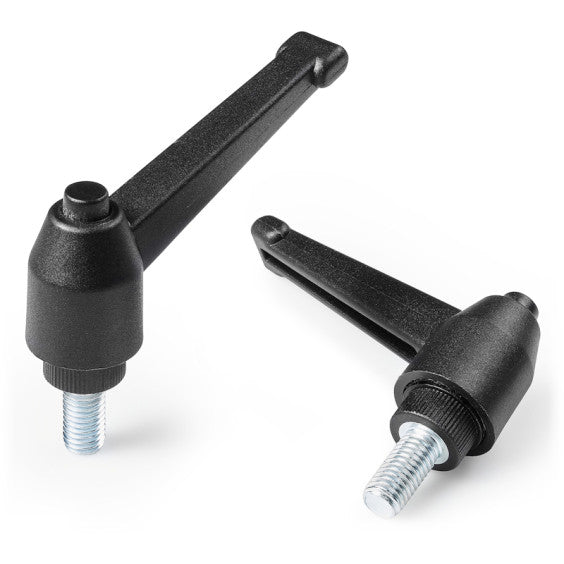Indexed Clamping Lever With Button & Threaded Stud (A563) by Boteco
