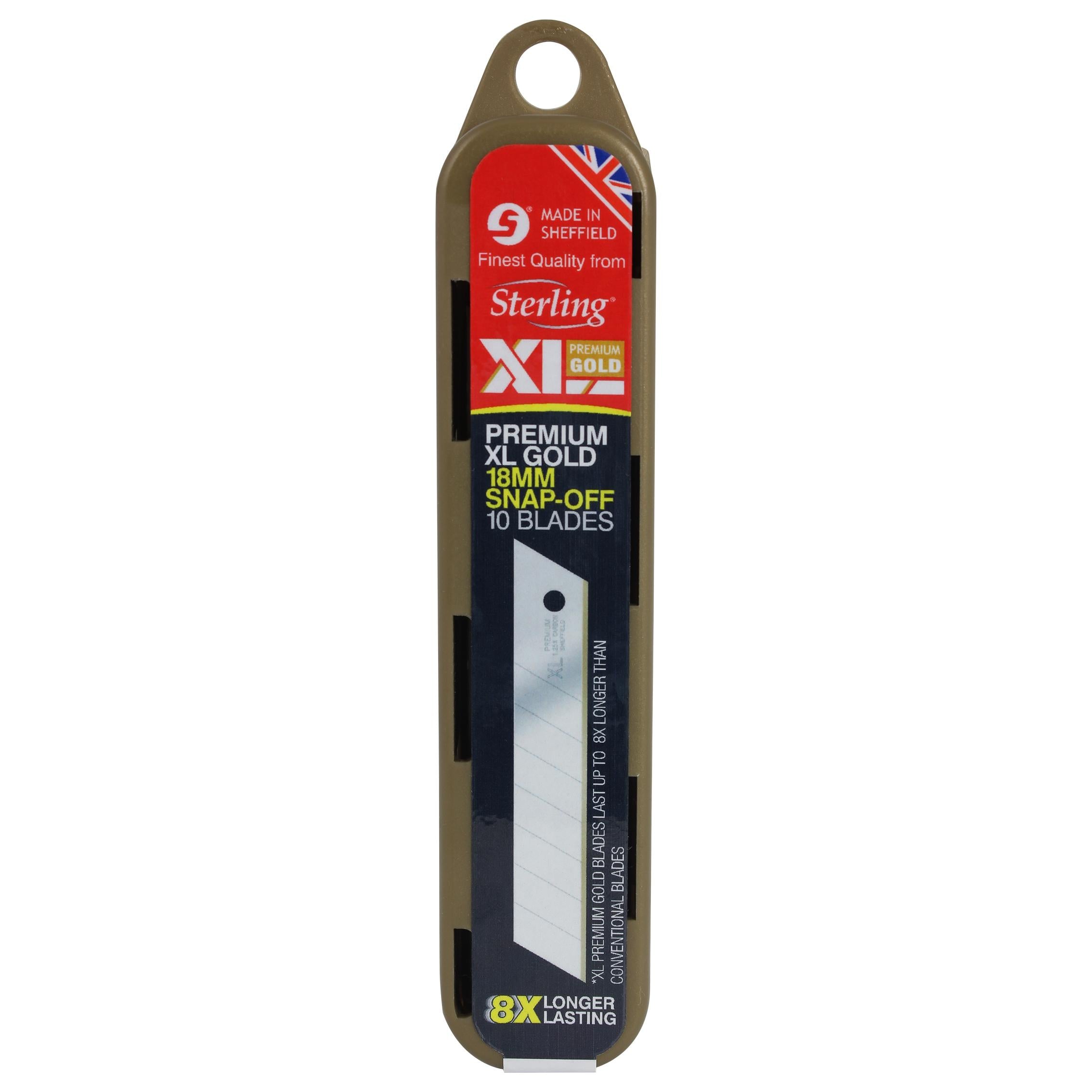 Sterling 10Pce XL Premium Gold 18mm Large Snap Blades 201-4XLG