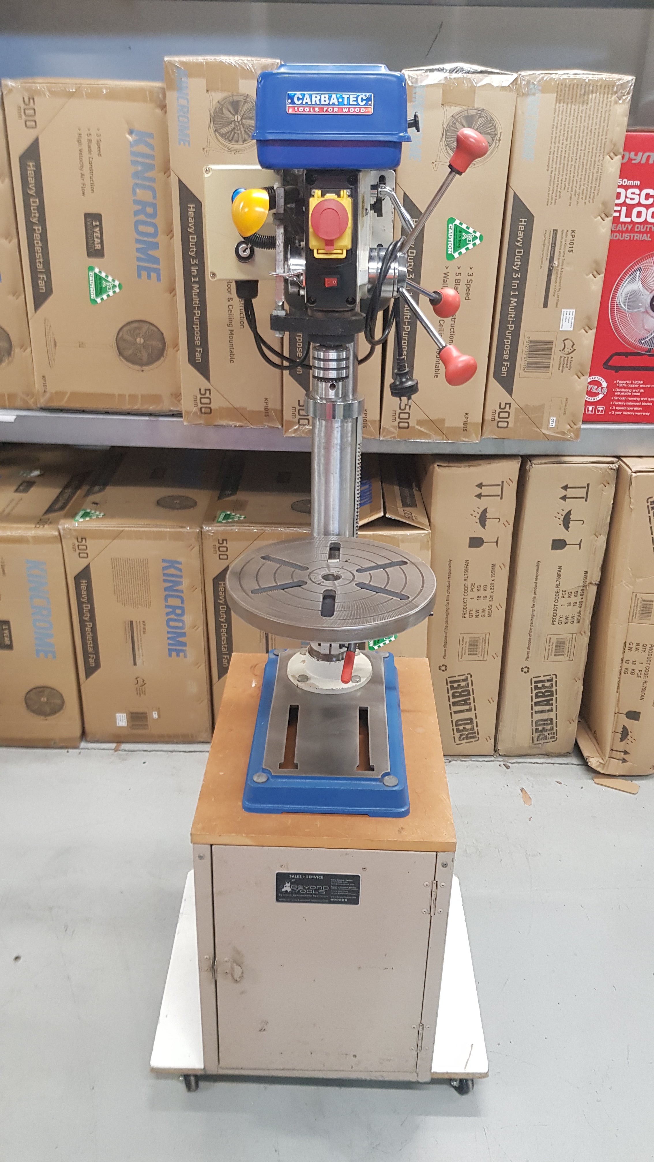*Pre-Loved* Drill Press Single Phase 10AMP On Locker Stand by Carbatec