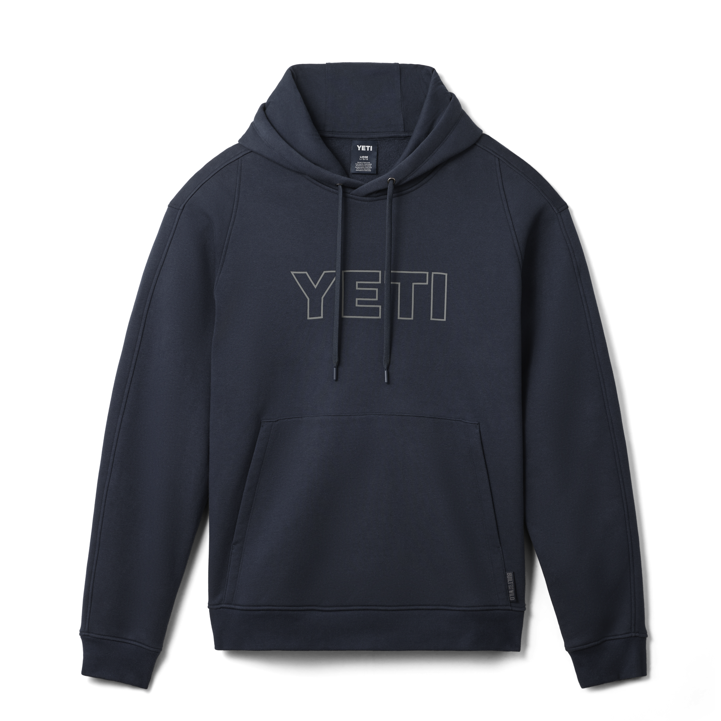 YETI Logo Built for the Wild Fleece Hoodie Navy 21023007351