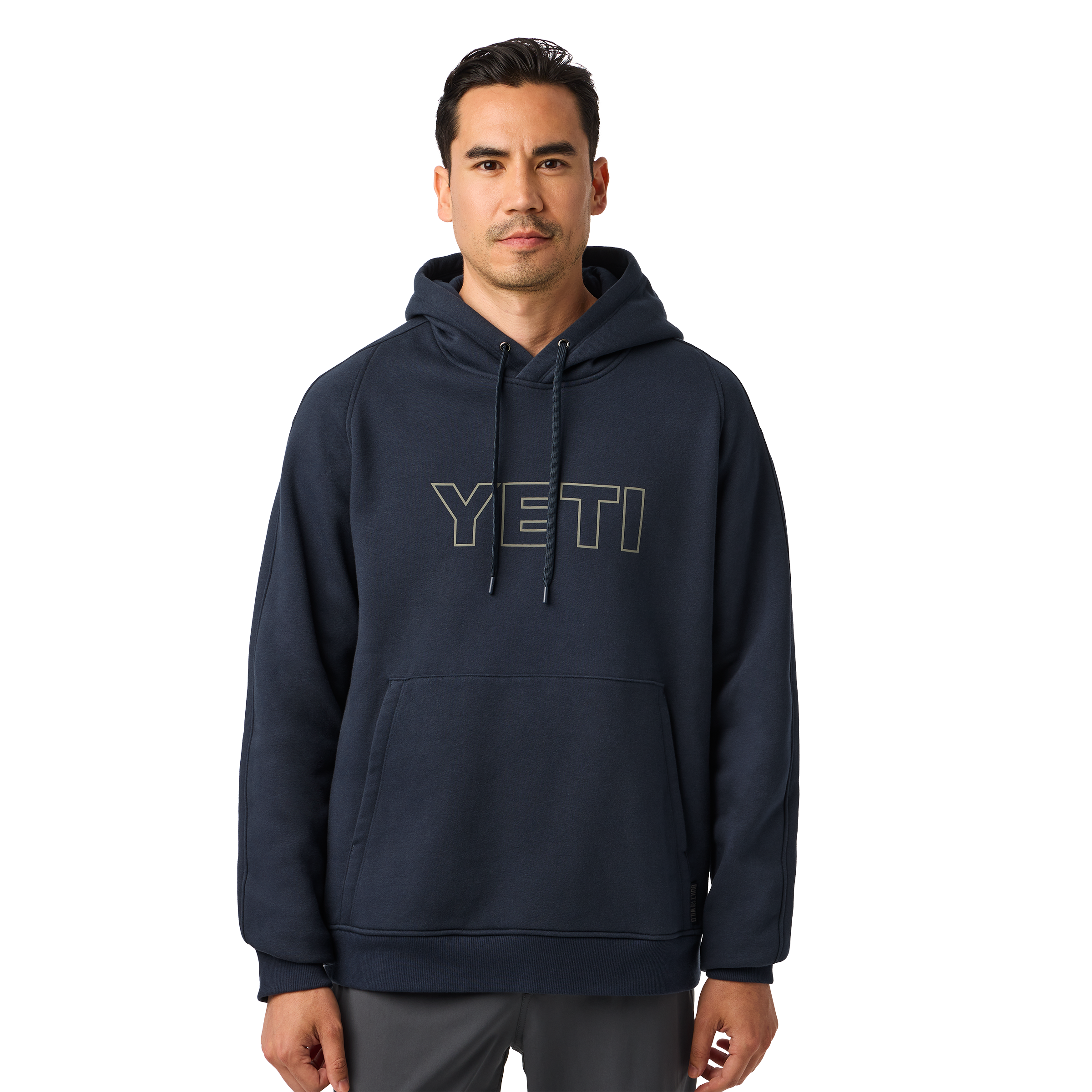 YETI Logo Built for the Wild Fleece Hoodie Navy 21023007351