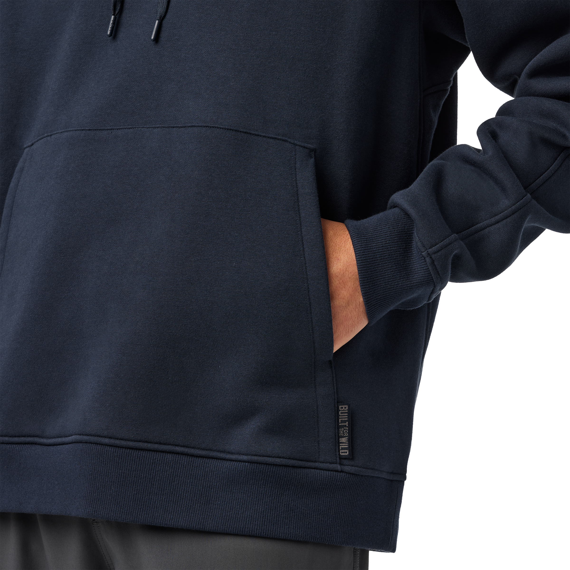 YETI Logo Built for the Wild Fleece Hoodie Navy 21023007351
