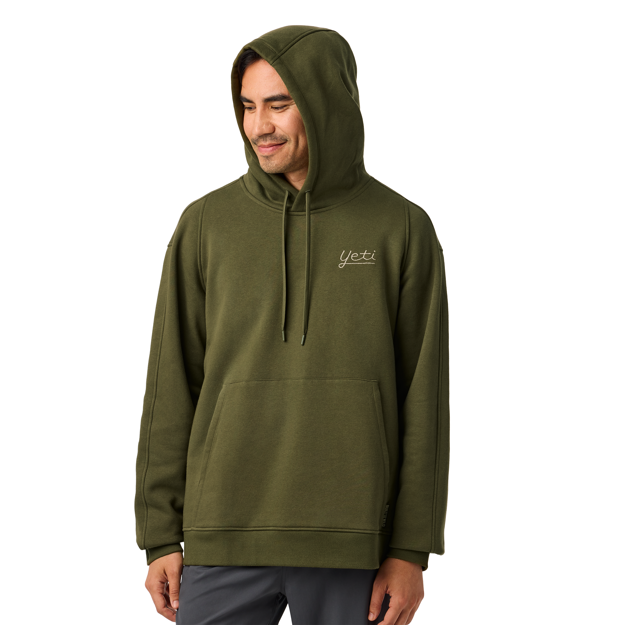 YETI Script Built for the Wild Fleece Hoodie Olive 21023007363