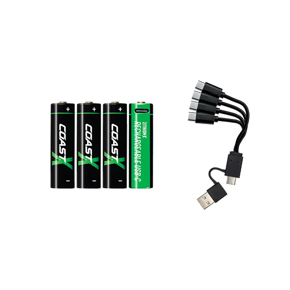 Coast USB-C Rechargeable AA Batteries COAZXAA 811806 | 4 Pack