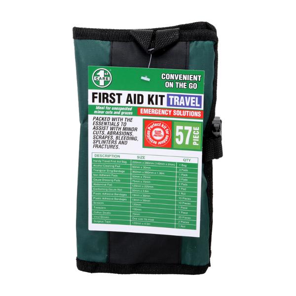 57Pce Essential First Aid Travel Kit Compact For Car Camping Picnics 92239 by 1st Care®