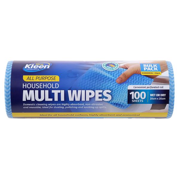 All Purpose Cleaning Wipes 100Pce 30cm x 30cm 35GSM by Xtra Kleen