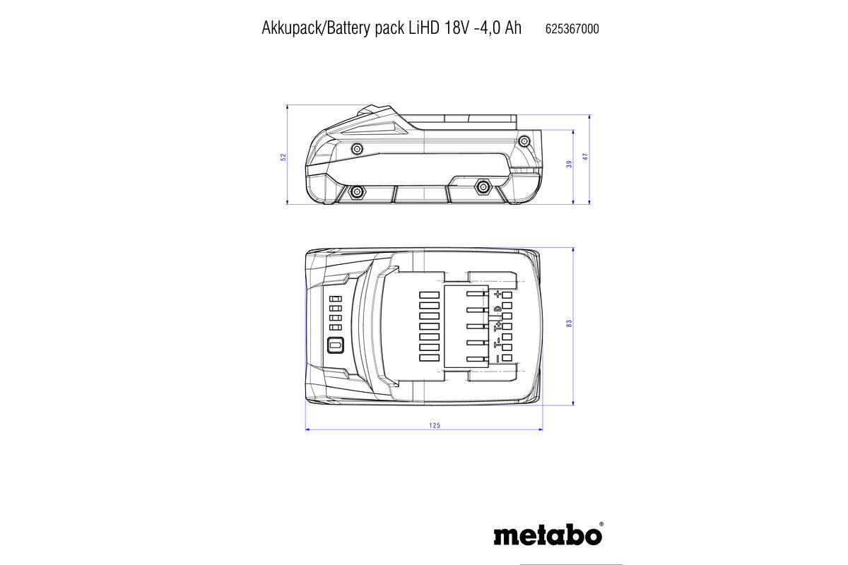 Metabo 18V 4.0Ah Battery (625367000)