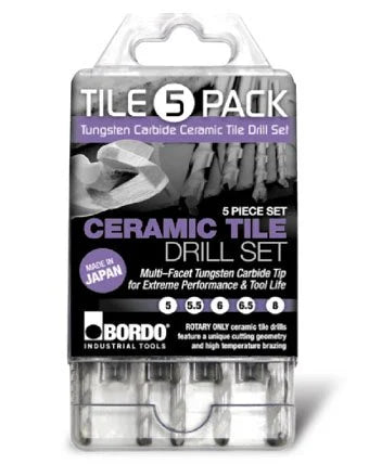 5-8mm 5 Pce TCT Ceramic Tile Drill Set - 2710-S1 by Bordo