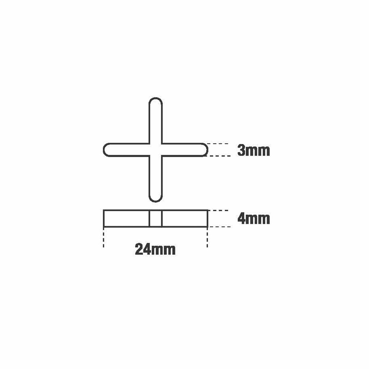 DTA Tile Spacers - Cross Spacers 3mm x 10,000Pce Bucket 3-10000B