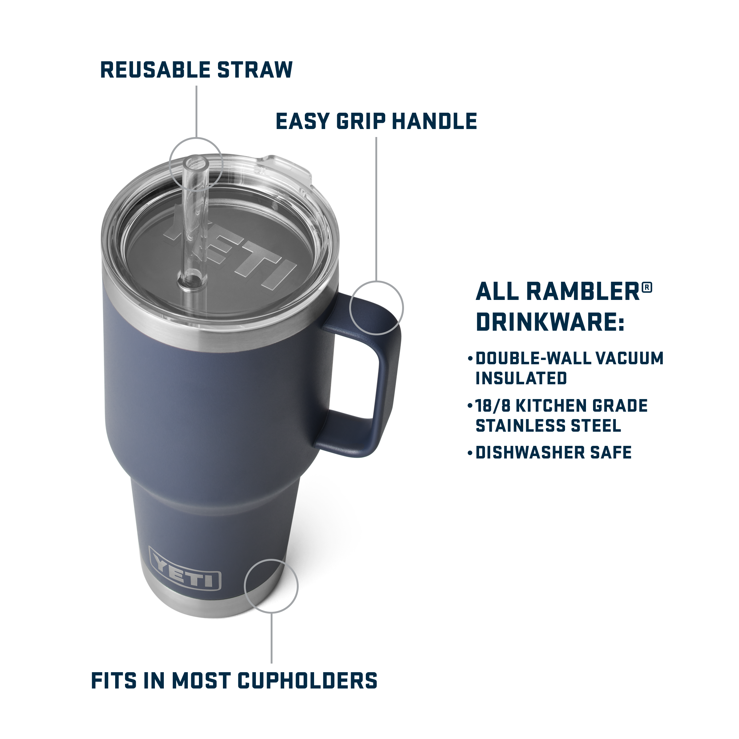 YETI Rambler® 35 oz (1L) Straw Mug 21071502254