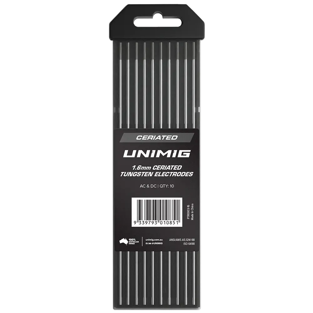 Unimig Ceriated Tungsten Grey 1.6Mm Qty 10 Ptr0003-16