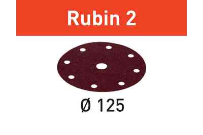 Abrasive sheet Rubin 2 STF D125/8 P80 RU2/10 - 499103 by Festool