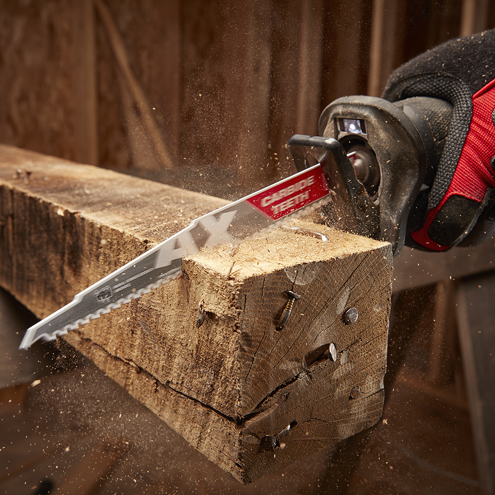 Milwaukee SAWZALL™ The AX™ with Carbide Teeth 230mm 9" 5TPI Blade 48005326 | 3 Pack