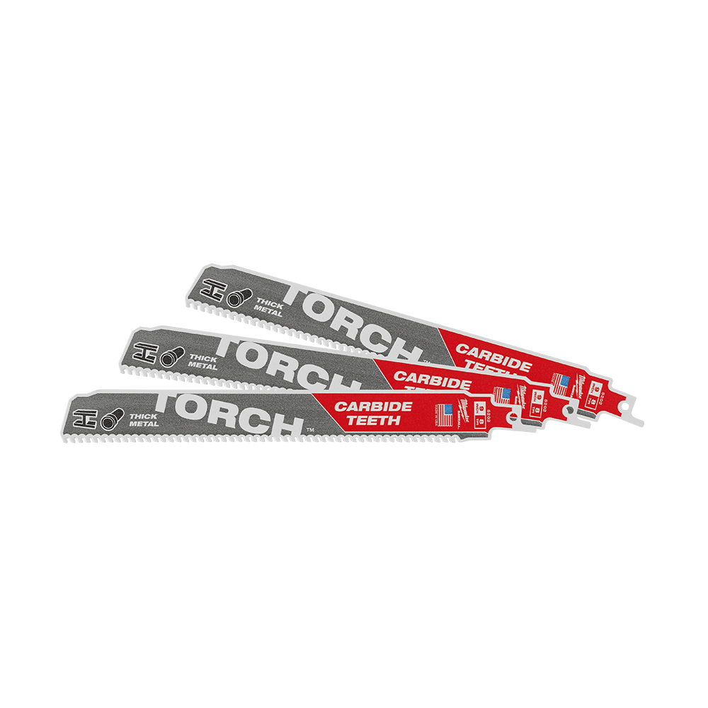 Milwaukee SAWZALL™ The TORCH™ with Carbide Teeth 230mm 9" 8TPI Blades