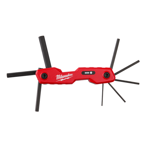 8Pce Metric Folding HEX Key Set - 48222182 by Milwaukee