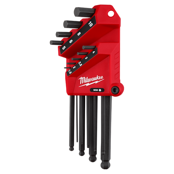 9Pce Metric L-Style with Ball End Hex Key Set 48222186 by Milwaukee