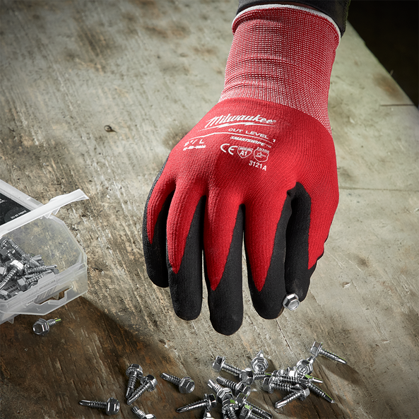 Cut 1(A) Nitrile Dipped Gloves by Milwaukee