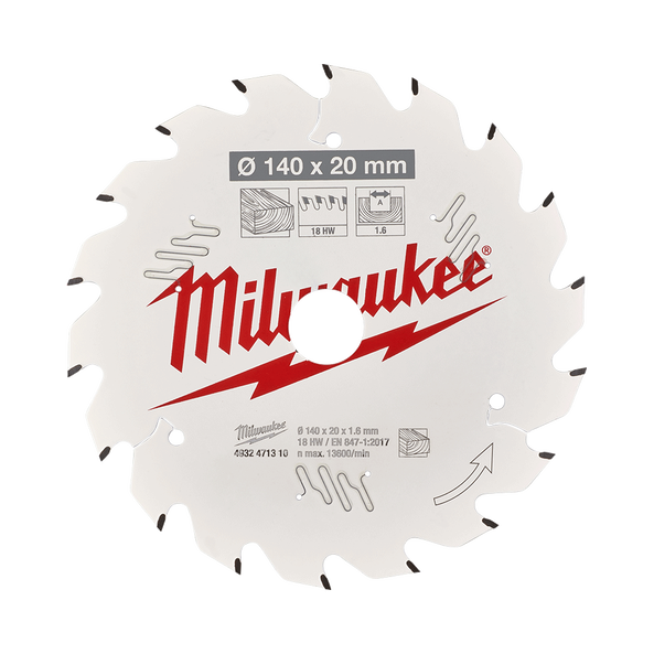 140mm (5-1/2") x 20mm x 18T Wood Circular Saw Blade Framing for M12 FUEL™ 140mm Circular Saw 4932471310 by Milwaukee
