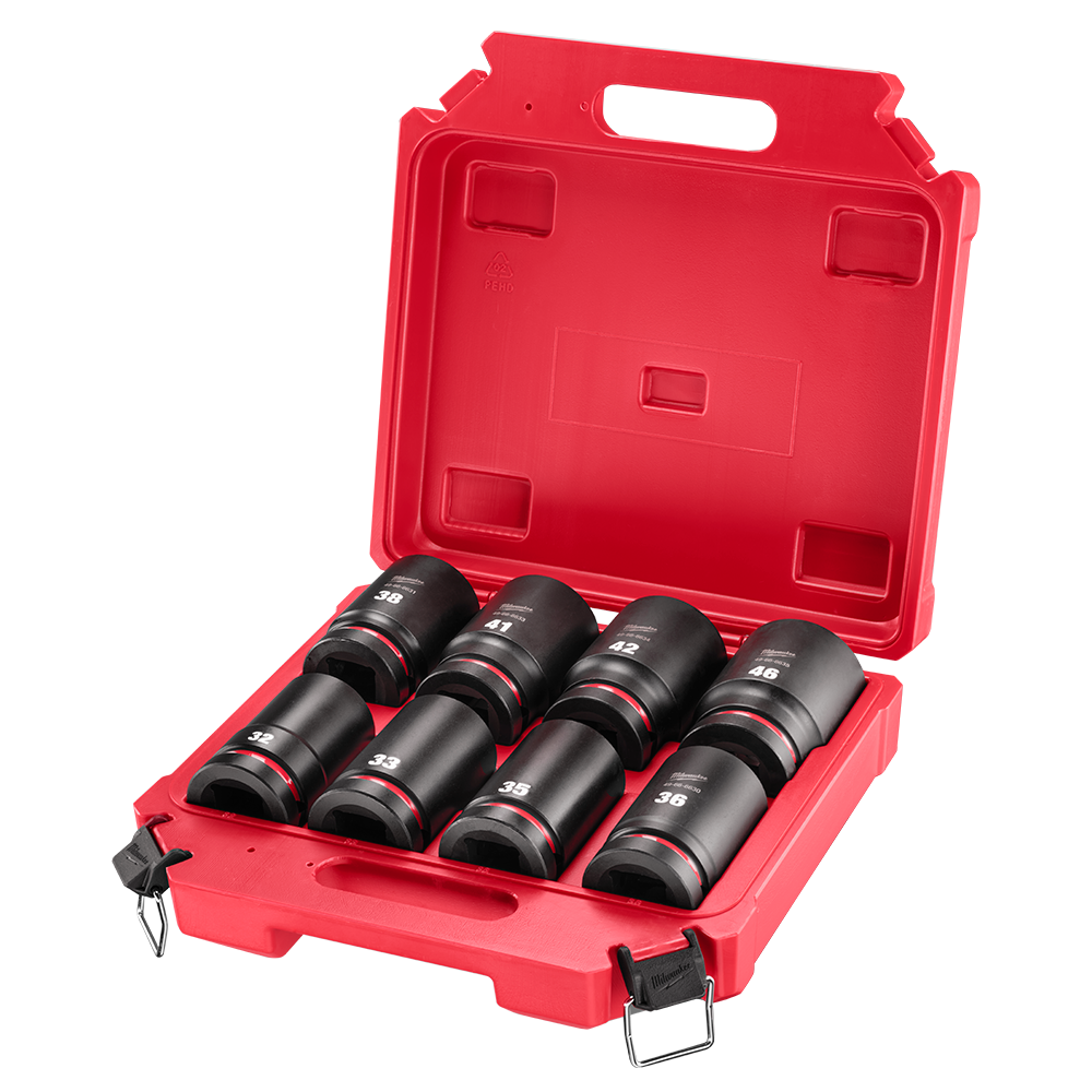 Milwaukee SHOCKWAVE™ 8Pce 1" Drive Metric Deep Impact Socket Set 49667838