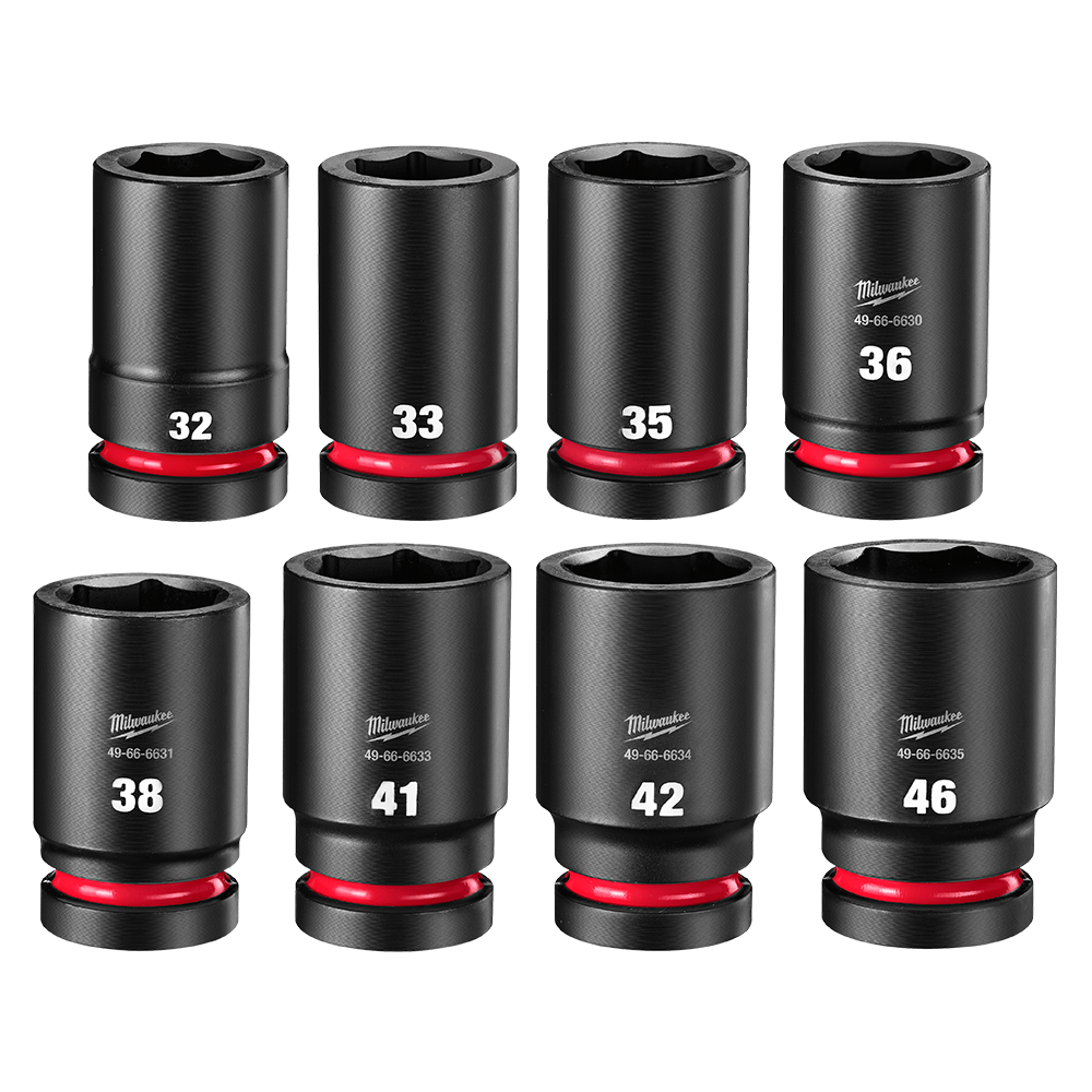 Milwaukee SHOCKWAVE™ 8Pce 1" Drive Metric Deep Impact Socket Set 49667838