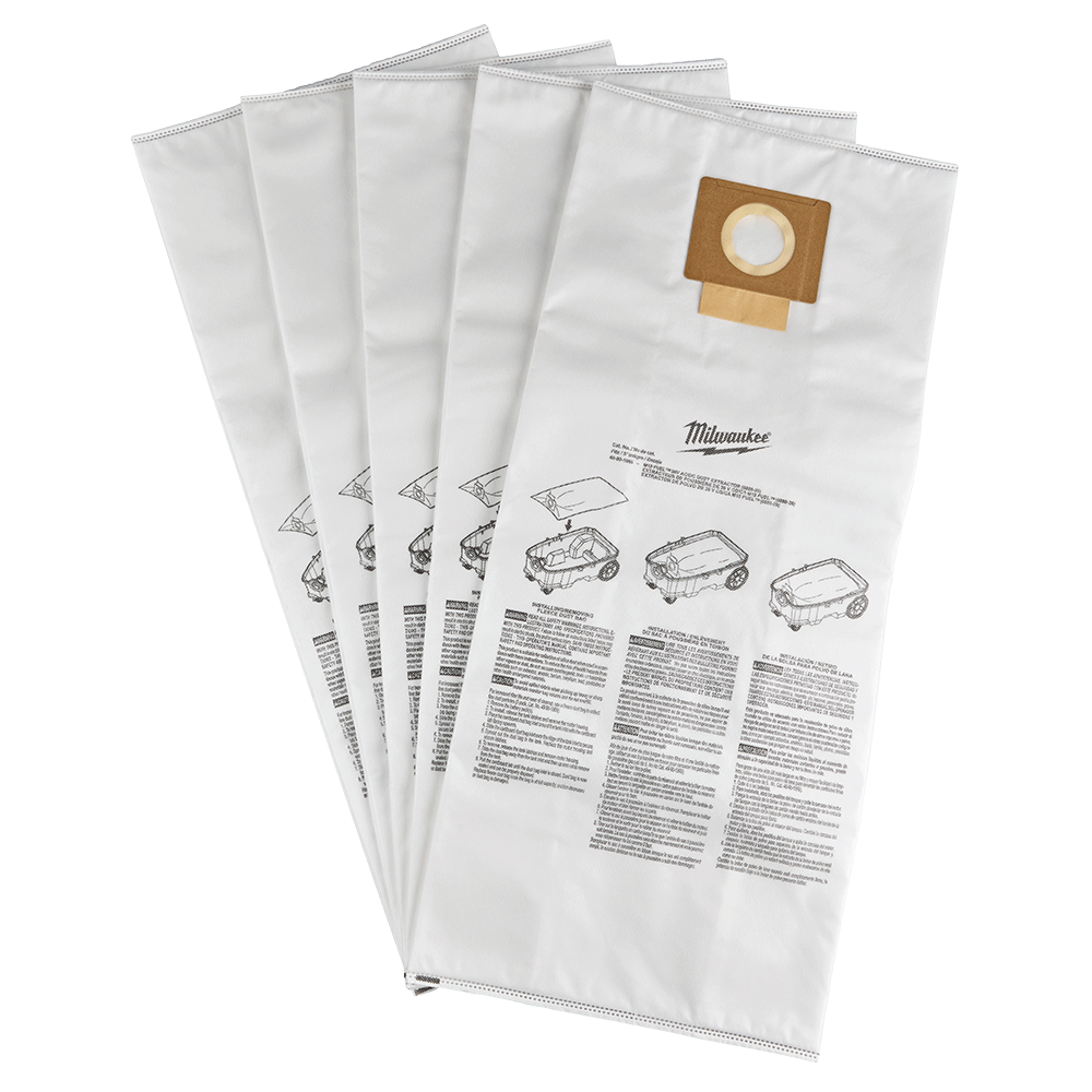 Milwaukee Fleece Dust Bags for M18ONEF2POVC34M0 | 5 Pack 49901969