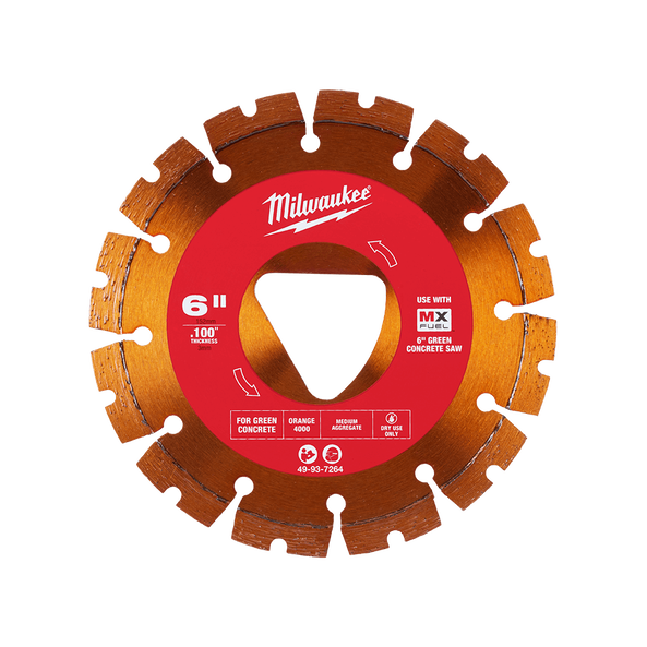 150mm (6") Green Concrete Diamond Blade - Orange 49937264 By Milwaukee