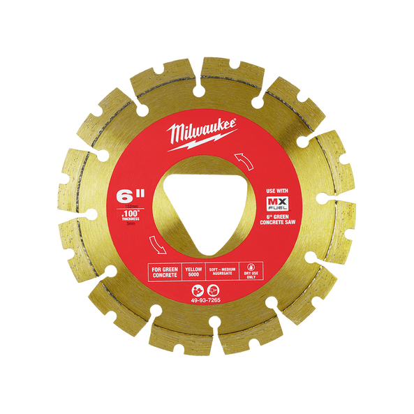 150mm (6") Green Concrete Diamond Blade - Yellow 49937265 by Milwaukee