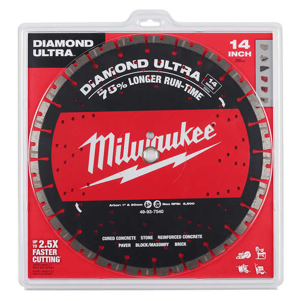 350mm (14") Diamond Ultra Segmented Blade 49937540 by Milwaukee