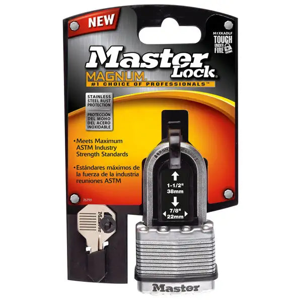 Master Lock 45mm Magnum Laminated Steel Padlock With 38mm Shackle M1DLF