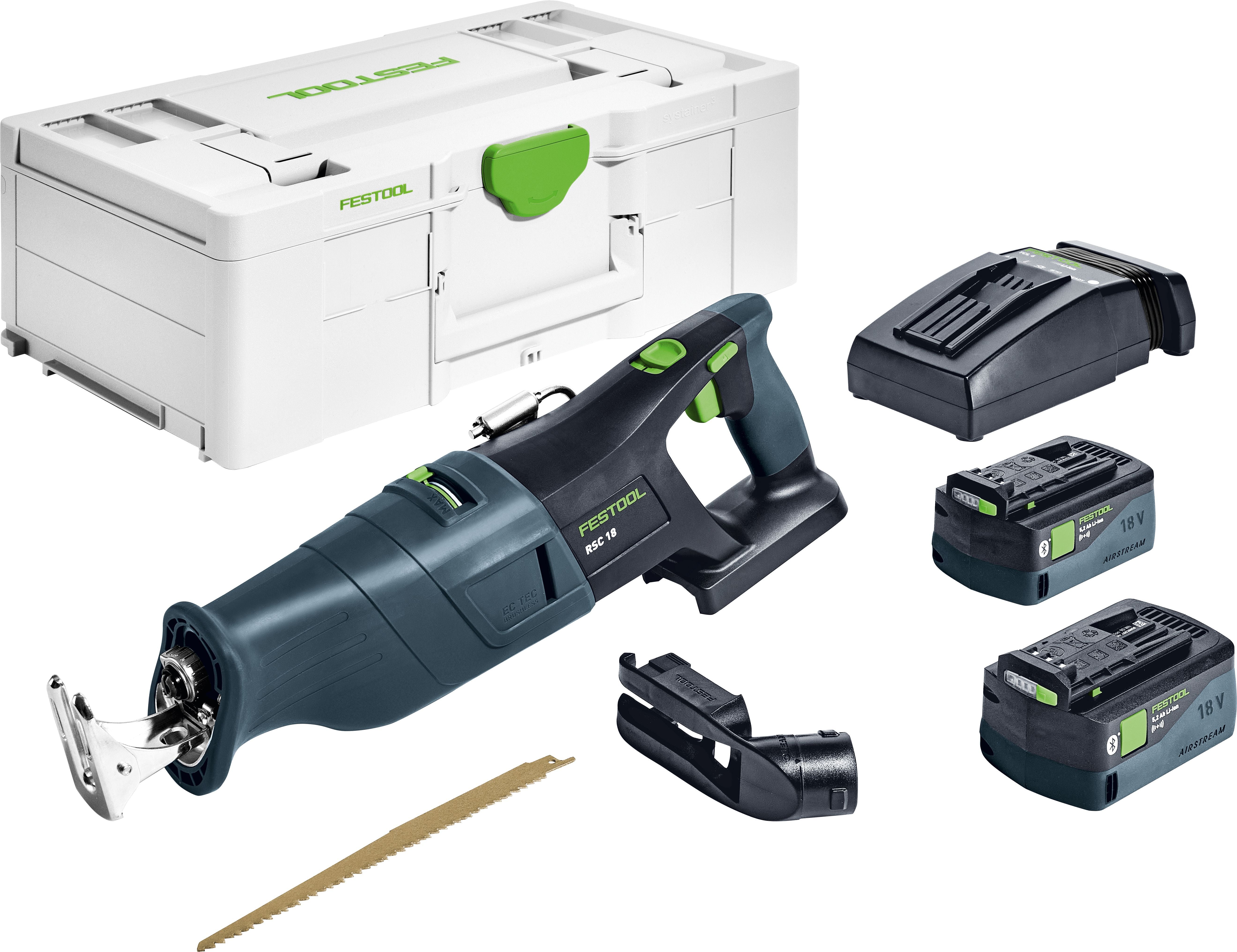 RSC 18 18V Cordless Reciprocating Saw 5.2Ah Set in Systainer Kit 576948 by Festool