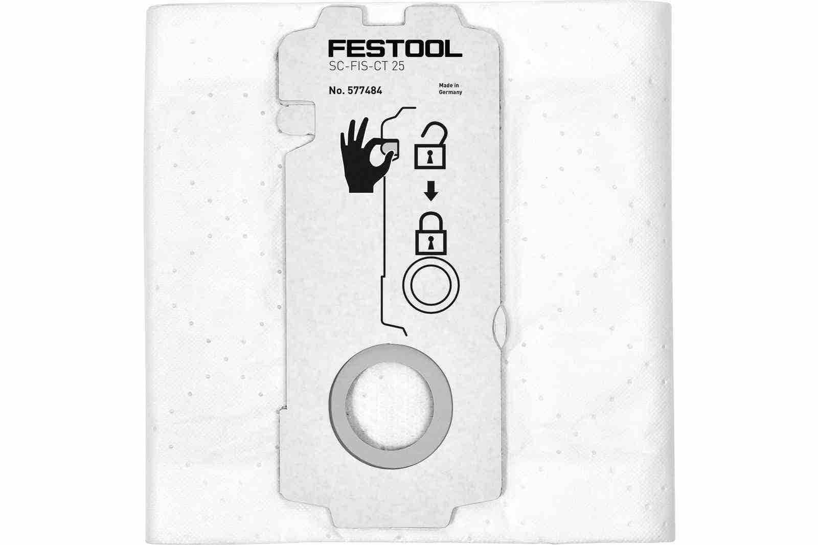 Festool Replacement Selfclean Filter Bags for CT 25 - 5 Pack 577484
