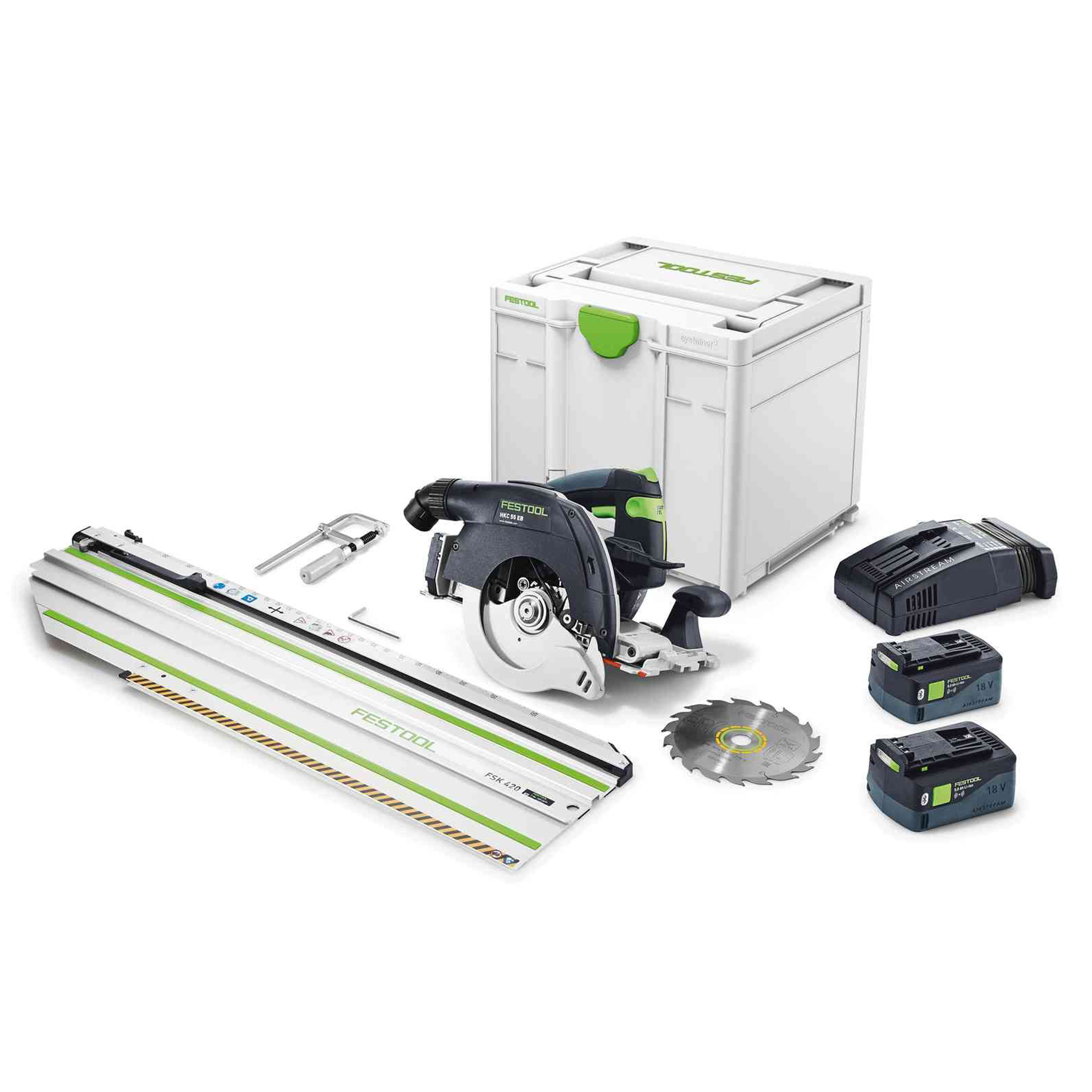 160mm 18V 5.0Ah Cordless Circular Saw Bluetooth Set in Systainer HKC 55 577675 by Festool