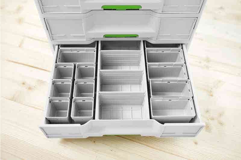 Festool Insert Boxes for Systainer3 Combi Organiser 6 x 50 x 50 x 68mm + 7 x 50 x 100 x 68mm- 13 Pack 578056