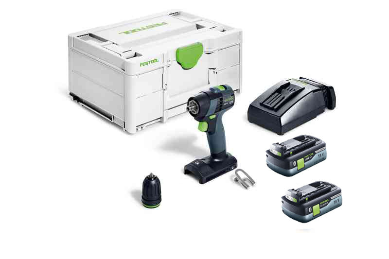 TXS 18V Cordless Compact 2 Speed Drill 4.0Ah HighPower Bluetooth Set in Systainer 578284 by Festool