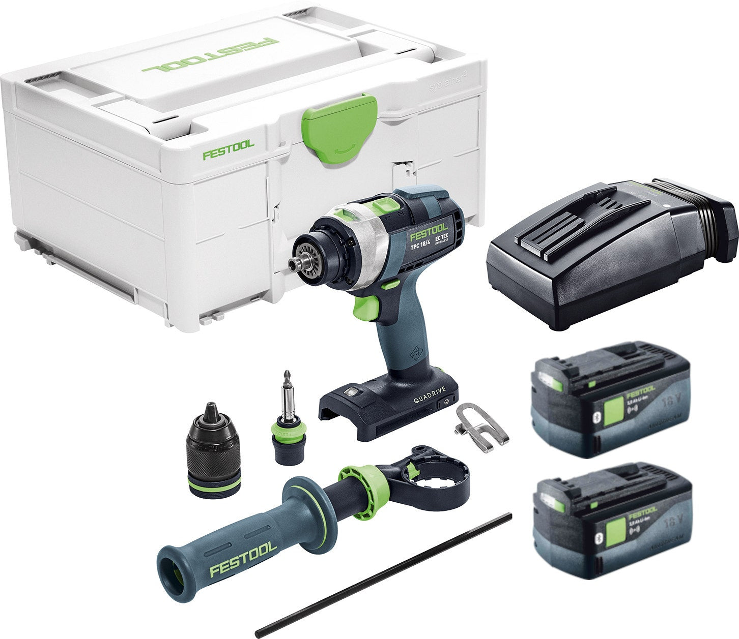 Festool TPC 18V Cordless 4 Speed Hammer Drill 5.0Ah Bluetooth Set in Systainer 578286