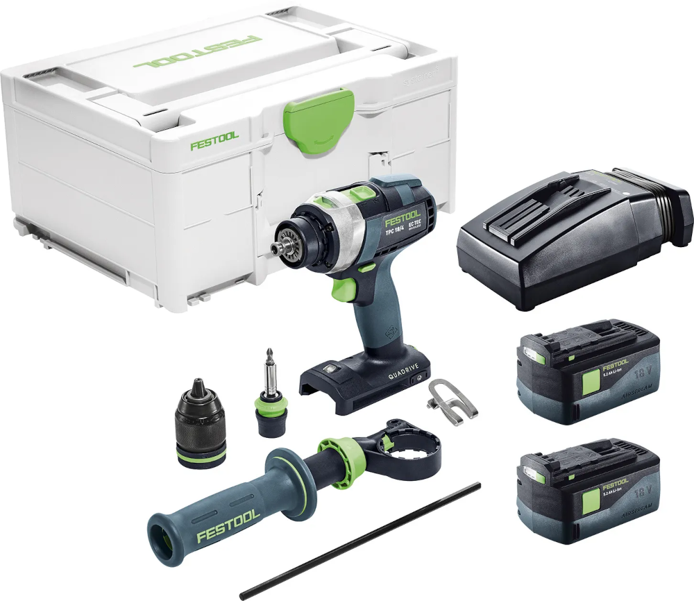 TPC 18V Cordless 4 Speed Hammer Drill 5.0Ah Bluetooth Set in Systainer 578286 by Festool