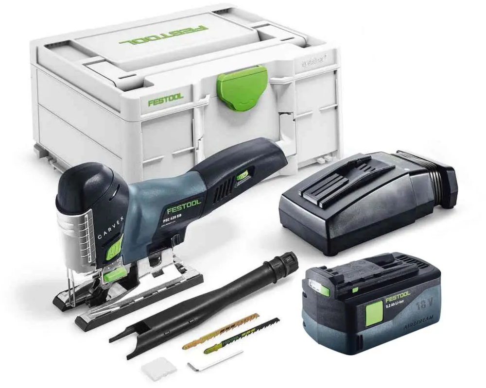 PSC 420 CARVEX 18V Cordless Barrel Jigsaw 5.0Ah Bluetooth Set in Systainer 578288 by Festool