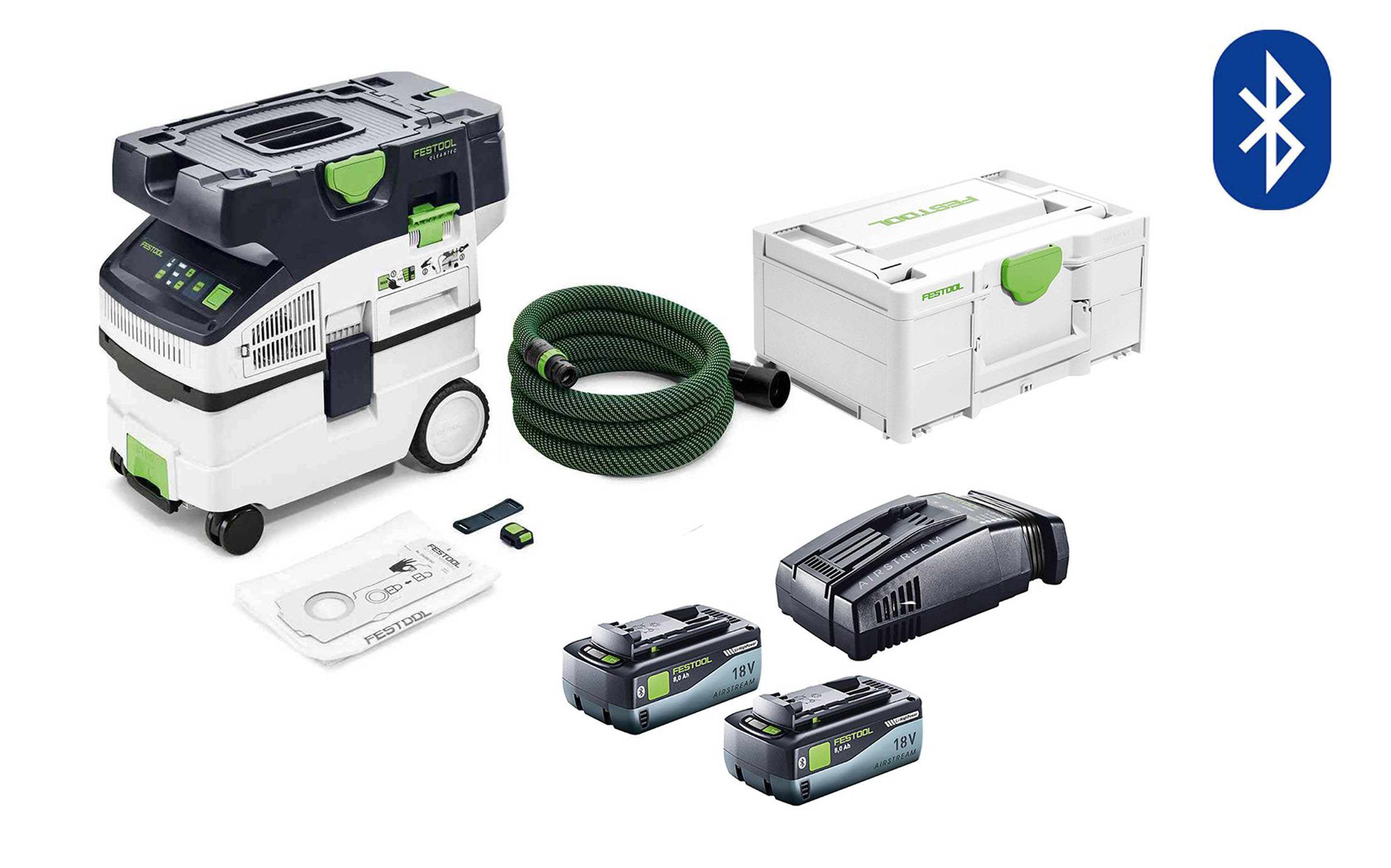 CTMC MIDI 15l M Class 18V Cordless Mobile Dust Extractor 8.0Ah Bluetooth Energy Set 578299 by Festool