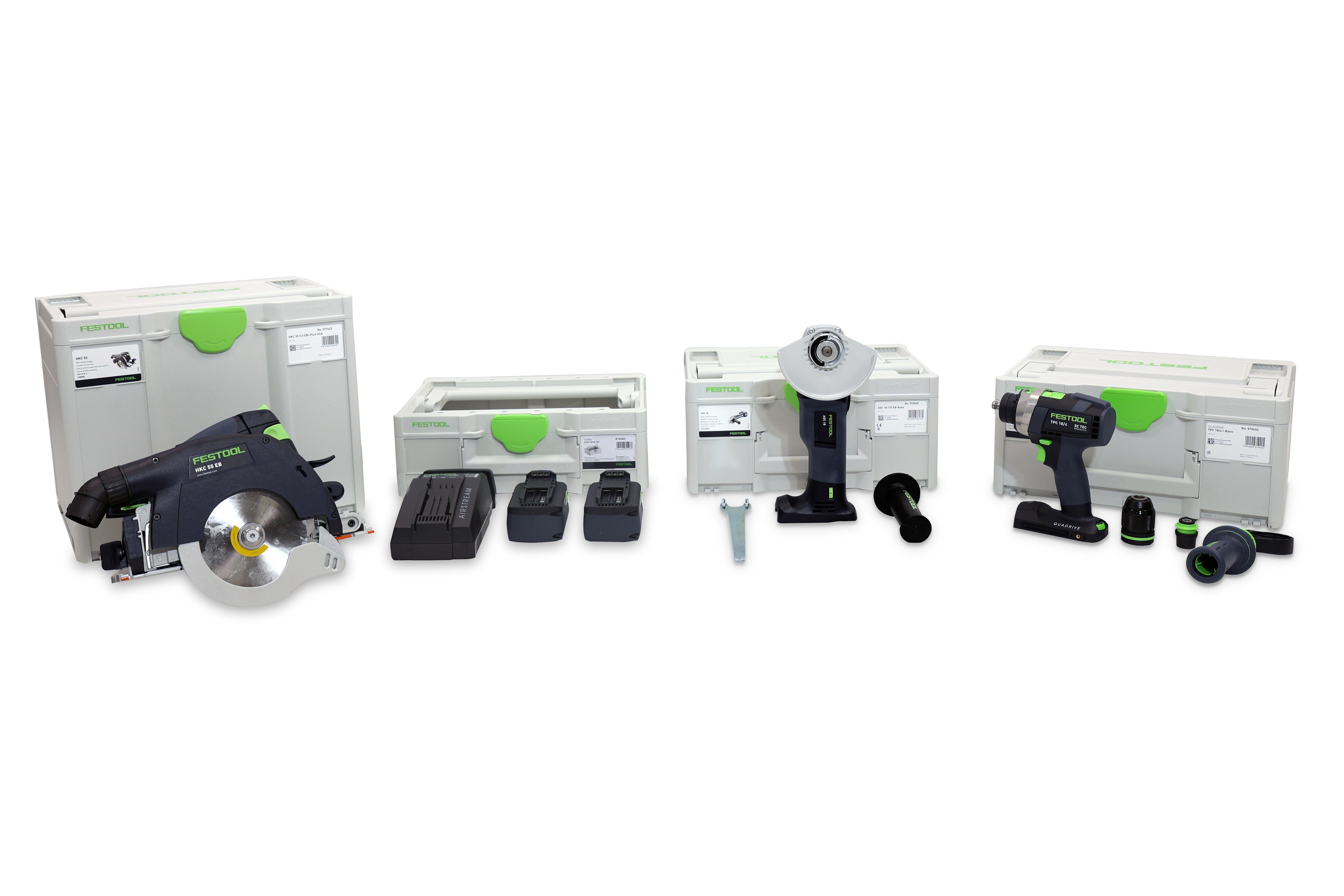 Festool 3Pce 18V 5.0Ah Li-ion Timber Combination Kit HKC 55/TPC 18/AGC 18/TB M 137 578506