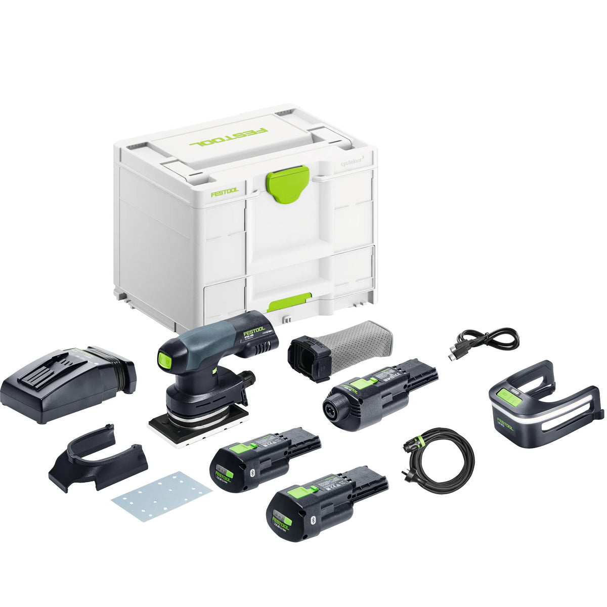 Festool RTSC 400 18V 80mm x 133mm Cordless Orbital 1/4 Sheet Sander Bluetooth 3.0Ah Set in Systainer 578936